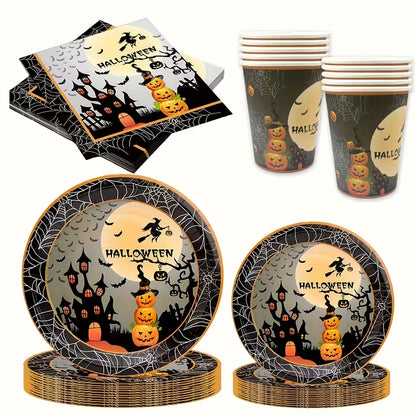 Halloween Party Tableware For 10 Guests