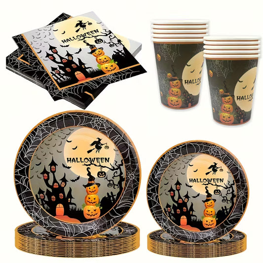 Halloween Party Tableware For 10 Guests