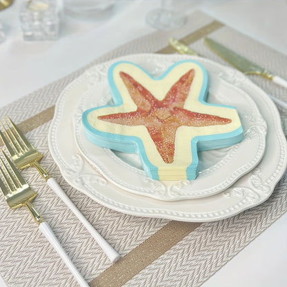 Ocean Starfish-Shaped Napkins Pack of 20