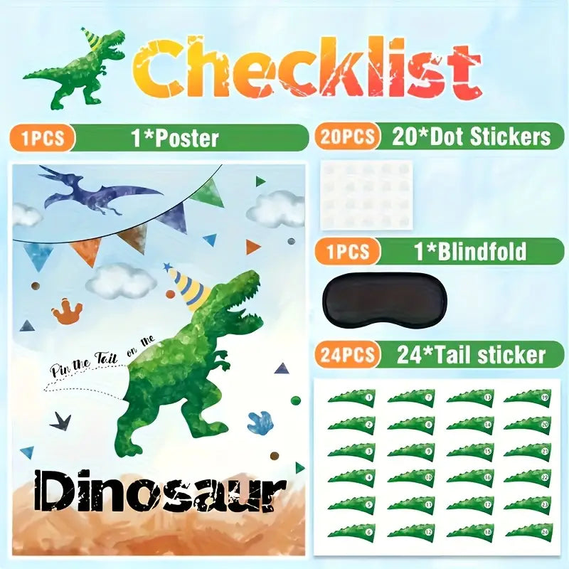 Dinosaur Game Pin The Tail Set
