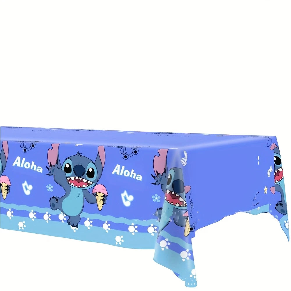 Stitch Blue Plastic Tablecover