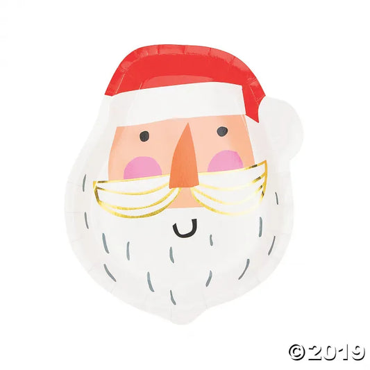 Santa Claus Christmas Dessert Paper Plates Pack of 8