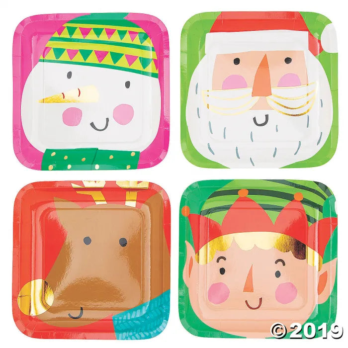 Christmas Crew Paper Dinner Plates Pack of 8