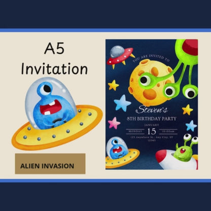 Alien Invasion Editable Invitation