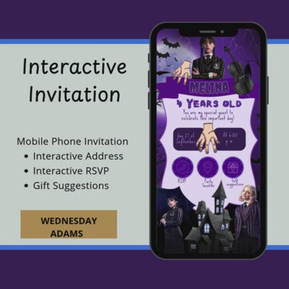 Wednesday Addams Interactive Digital Invitation