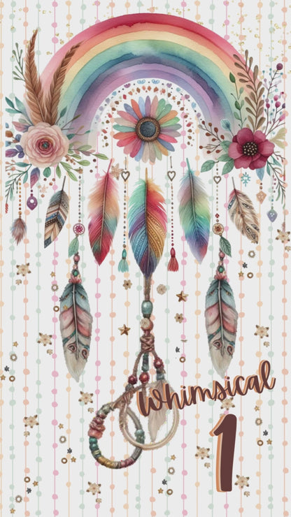 BOHO Rainbow Interactive Editable Video Invitation