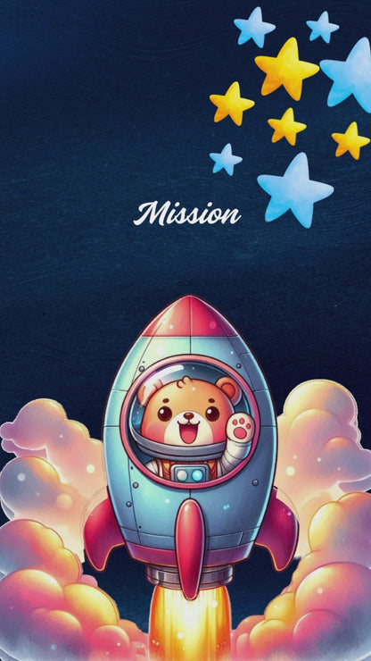 Space Teddy Interactive Editable Video Invitation