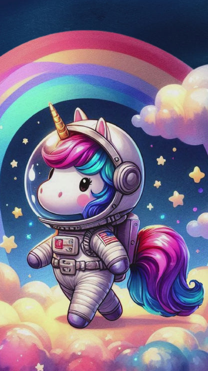 Unicorn Space Interactive Editable Video Invitation